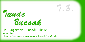 tunde bucsak business card